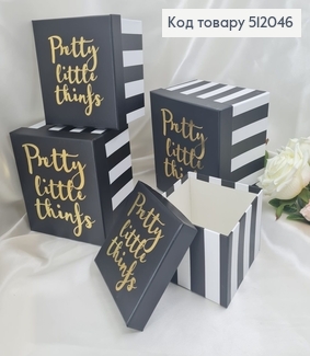 Набор коробок чорных 4 шт( от 13*13*10см до 19*19*13 см ) 512046 фото