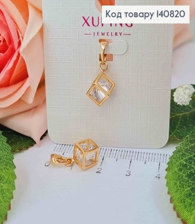 Кулон "Камінець в кубі" , 0,8см. Xuping 18K 140820 фото