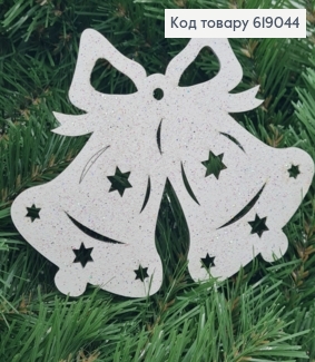 Игрушка на елку деревянная Колокольчики блеск 11,5*15 см 619044 фото