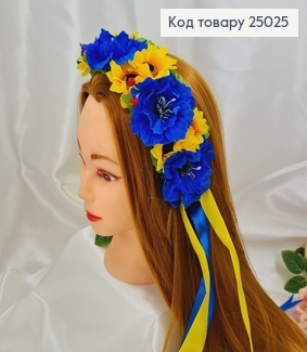 Обруч пластик, Соняшник +Волошки (подвійні), зі стрічками , Україна 287006 фото