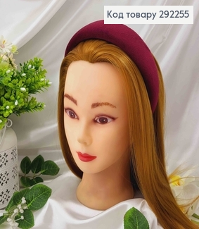 Обруч пластик, мягкий велюр, баклажанный, шир.4см. 292255 фото