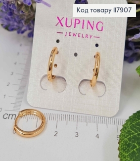 Серьги кольца тоненькие, диаметр 1,5см, Xuping 18К. 117907 фото