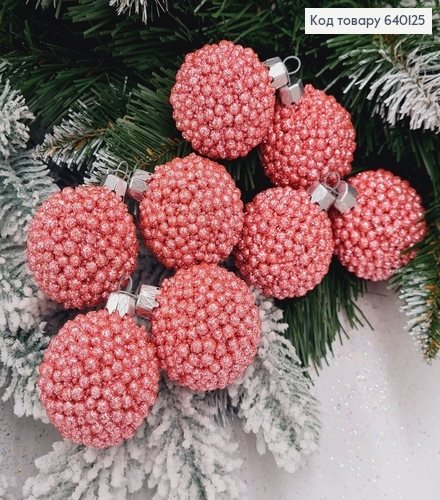 Набір куль 50мм Декор РОЖЕВИЙ 8шт/уп, Україна 640125 фото 1