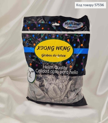 Воздушный шар латексный 12' Серебряный глянцевый (30 см), 100 шт 575316 фото 1