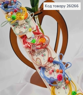 Набор детских резинок с буквами и смайликами, 10 шт/наб. 261266 фото