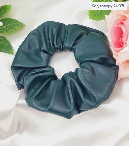 Резинка ЕКОшкіра 11см, ТЕМНО-ЗЕЛЕНИЙ, ручна робота, Україна 241071 фото 1