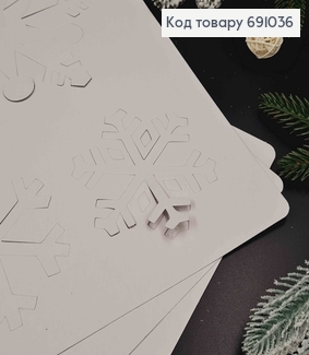 Трафарет новогодний (6 листов в уп.), для украшения окон, рисунки в ассорт. 691036 фото