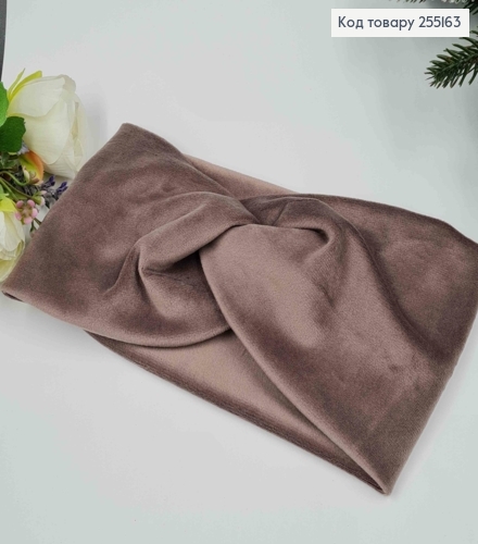 Пов'язка, м'який велюр, Світло-Коричневий, 22*11см, ручна робота, Україна 275053 фото 1