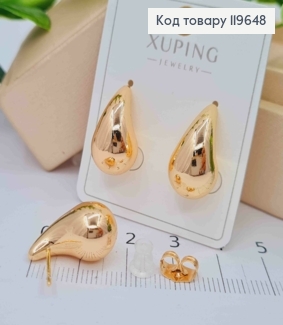Серьги гвозди "Капельки", длина 1,9см, Xuping 18К 119648 фото