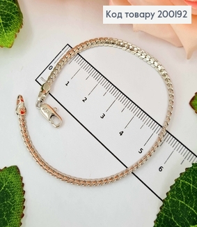 Браслет родований, плетіння Косичка, шир. 2,5мм, довж. 19см, Xuping 18K 200192 фото