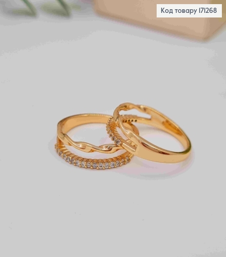 Кольцо украшено Блестящими камешками, Xuping 18К 171268 фото 1