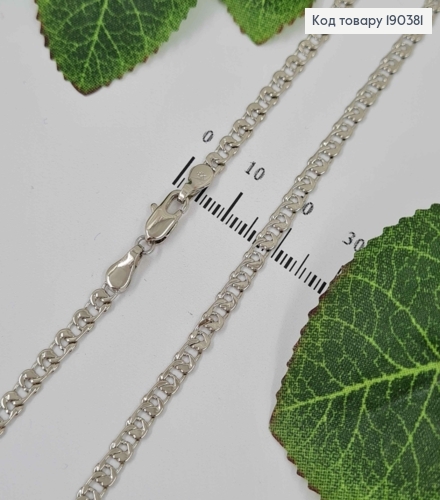 Цепочка родованная, Плетение Узелки, дл. 50см. шир. 4мм, Xuping 190381 фото 1