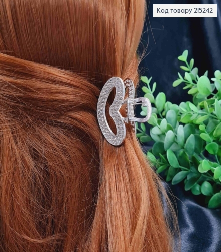 Краб металл Сердце в камнях дл. 4,5см., шир. 2см. 215242 фото 1