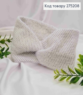 Повязка чалма, "кролик", шахматная, СЕРОГО цвета, 42*11см, ручная работа, Украина. 275208 фото