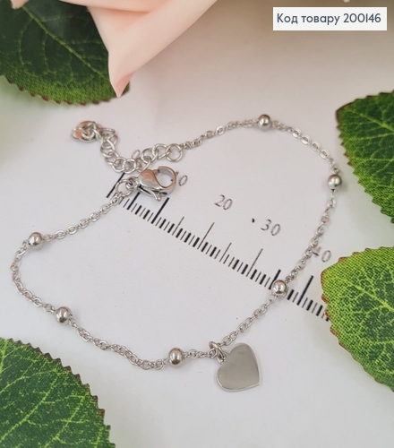 Браслет родированый "Простая любовь", длина 17+5см, Xuping 18 200146 фото 1