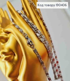 Цепочка родованная, улиточное плетение 50см, ширина 3,5мм, Xuping 190406 фото