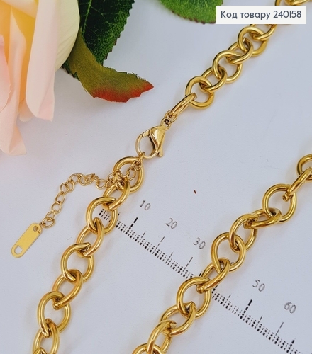 Цепочка  38+ 5см длина , 1см ширина  лимонное золото Stainless Steel 240158 фото 3