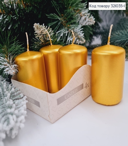 Набор свечей ЗОЛОТЫХ BISPOL, 4 шт ,40/60мм, 7 год. горения 321035-1 фото 1