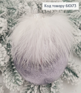 Іграшка куля 100 мм Крижинка Пір'я ГРАФІТ, Україна 610173 фото