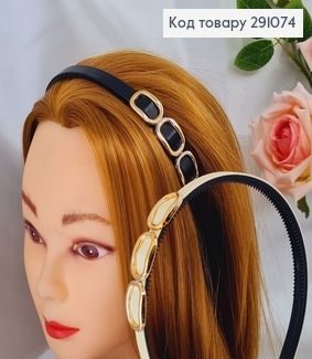 Обруч пластик молочный с брошью 291074 фото