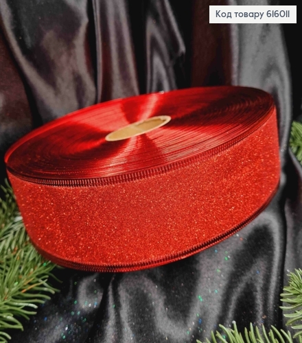 Лента Блеск КРАСНАЯ, ширина 5см. длина 100 ярдов (90м) 616011 фото 1