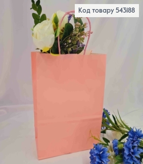 Пакет крафтовый, 16*22*8см, Розовый 543188 фото