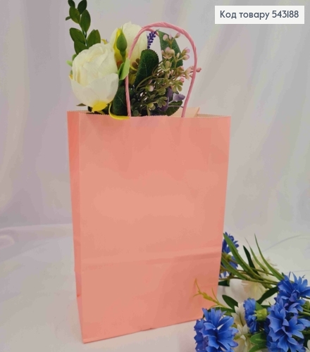Пакет крафтовый, 16*22*8см, Розовый 543188 фото 1