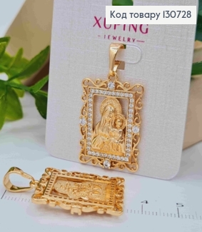 Иконка-Ладанка "Богородица с Иисусиком" в камнях, размером 2,5*2см, Xuping 18K 130728 фото