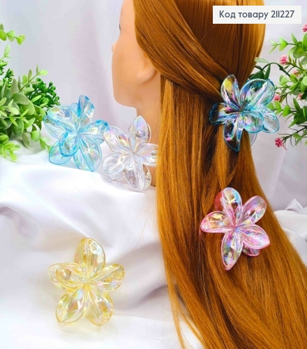 Краб пластик глянцевый "Гавайский цветок", 8см, Перламутровые цвета в ассортименте. 211227 фото 1