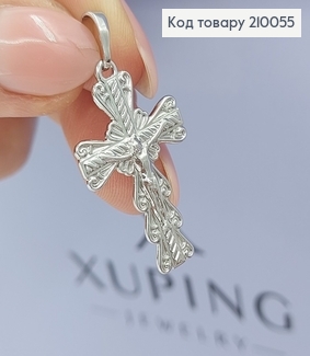Крестик с распятием 3х2см родироване медзолото Xuping 210055 фото