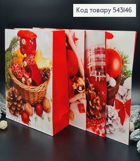 Пакет бумажный, "Новогодняя атмосфера" в ассорт. 26*32*10см 543146 фото