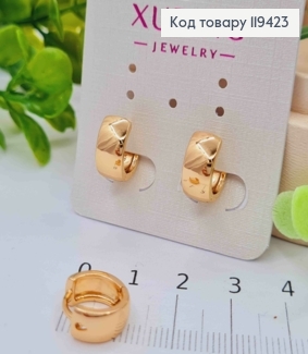 Серьги кольца, ширина 0,5см, диаметр 1,2см, Xuping 18К. 119423 фото