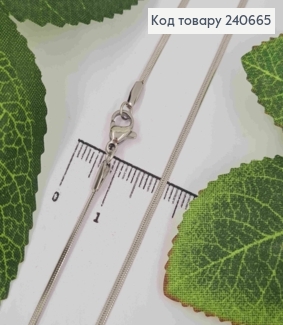 Ланцюжок плоский срібного кольору, ширина 2мм, довжина 50см,сталь Stainless Steel 240665 фото