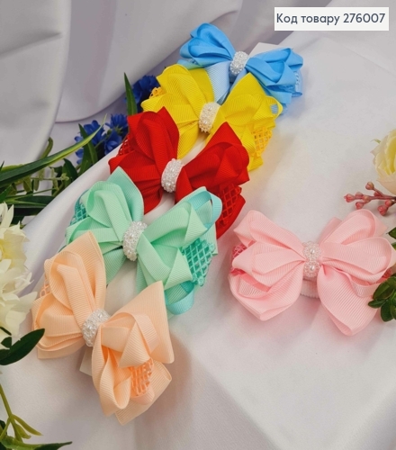 Резинка, БАНТ репсовый, Яркого цвета в ассортименте, 9*7,5см, Ручная работа 276007 фото 1