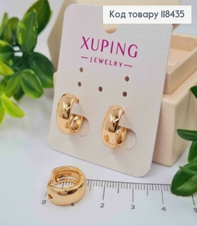 Серьги Кольца широкие, ширина 5мм, диаметр 1,4см, Xuping 18K 118435 фото