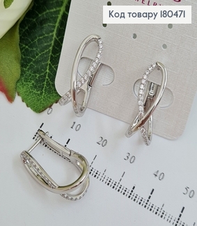 Серьги Петля с камешками  родованные Xuping 180471 фото