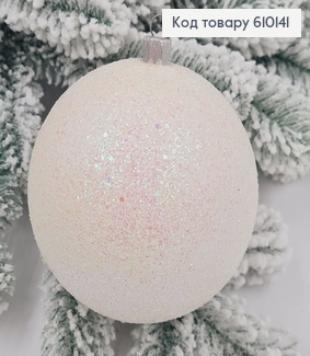 Игрушка шар 100 мм Блеск БЕЛАЯ,Украина 610141 фото