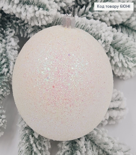 Игрушка шар 100 мм Блеск БЕЛАЯ,Украина 610141 фото 1