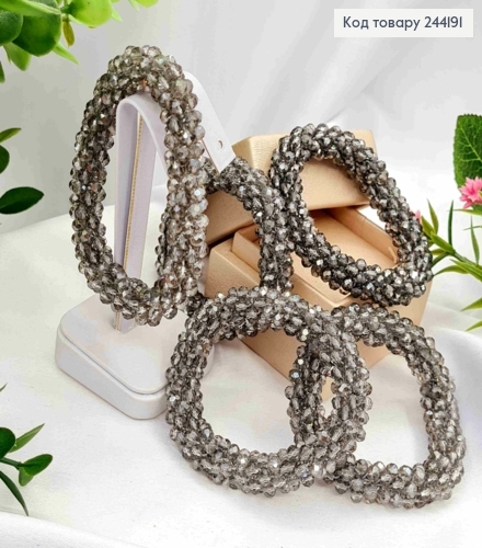 Резинка з Графітовим стеклярусом, діаметр 6см 244191 фото 1