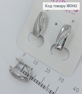 Серьги  с камнями волной медицинское золото Xuping 180142 фото