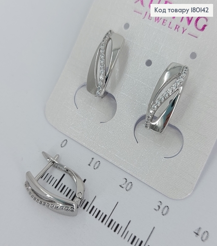 Серьги  с камнями волной медицинское золото Xuping 180142 фото 1