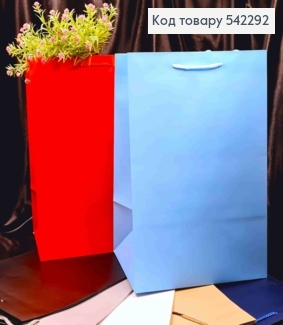 Пакет бумажный Однотонный, 38*26,5*21см, Цвета в ассортименте. 542292 фото