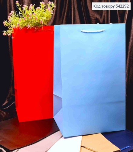 Пакет бумажный Однотонный, 38*26,5*21см, Цвета в ассортименте. 542292 фото 1