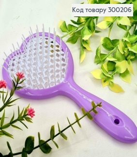Щітка для волосся ФІОЛЕТОВОГО кольору у вигляді "Серця", розміром 20см 300206 фото
