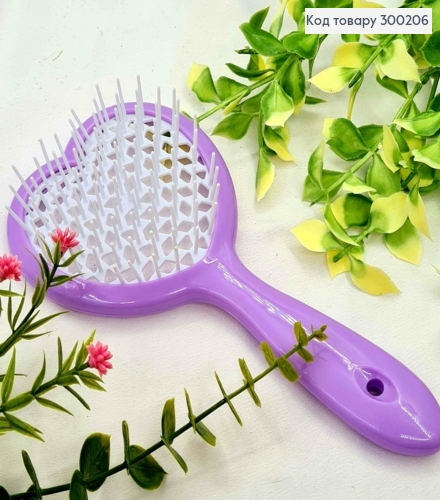 Щетка для волос ФИОЛЕТОВОГО цвета в виде "Сердца", размером 20см 300206 фото 1
