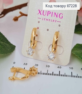 Серьги "Смелость", английская застежка, длина 2,4см, XUPING 18K 117228 фото