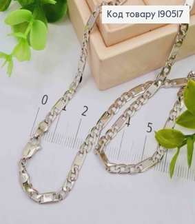 Цепочка родованная плетение КАРТЬЕ, ширина 4мм, длина 50см, Xuping 190517 фото