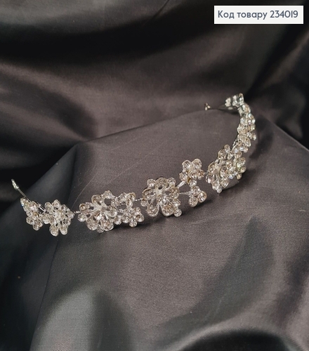 Веточка в волосы цветочек серебряная с камнями 234019 фото 1