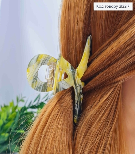 Краб пластик (акрил), ПЕТЕЛЬКА, 8см, Сіро-Жовтого кольору 212217 фото 1