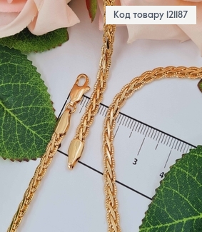 Цепочка плетения косичка, дл. 60см, шир.4мм, Xuping 18K 121187 фото
